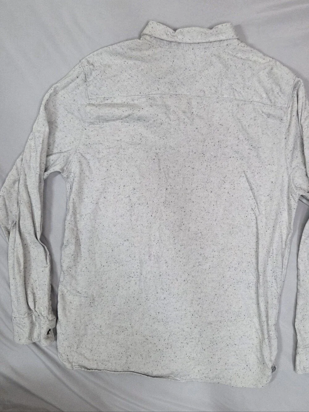 The North Face Mens L Gray Speckled Soft Cotton Flannel Button Down Shirt